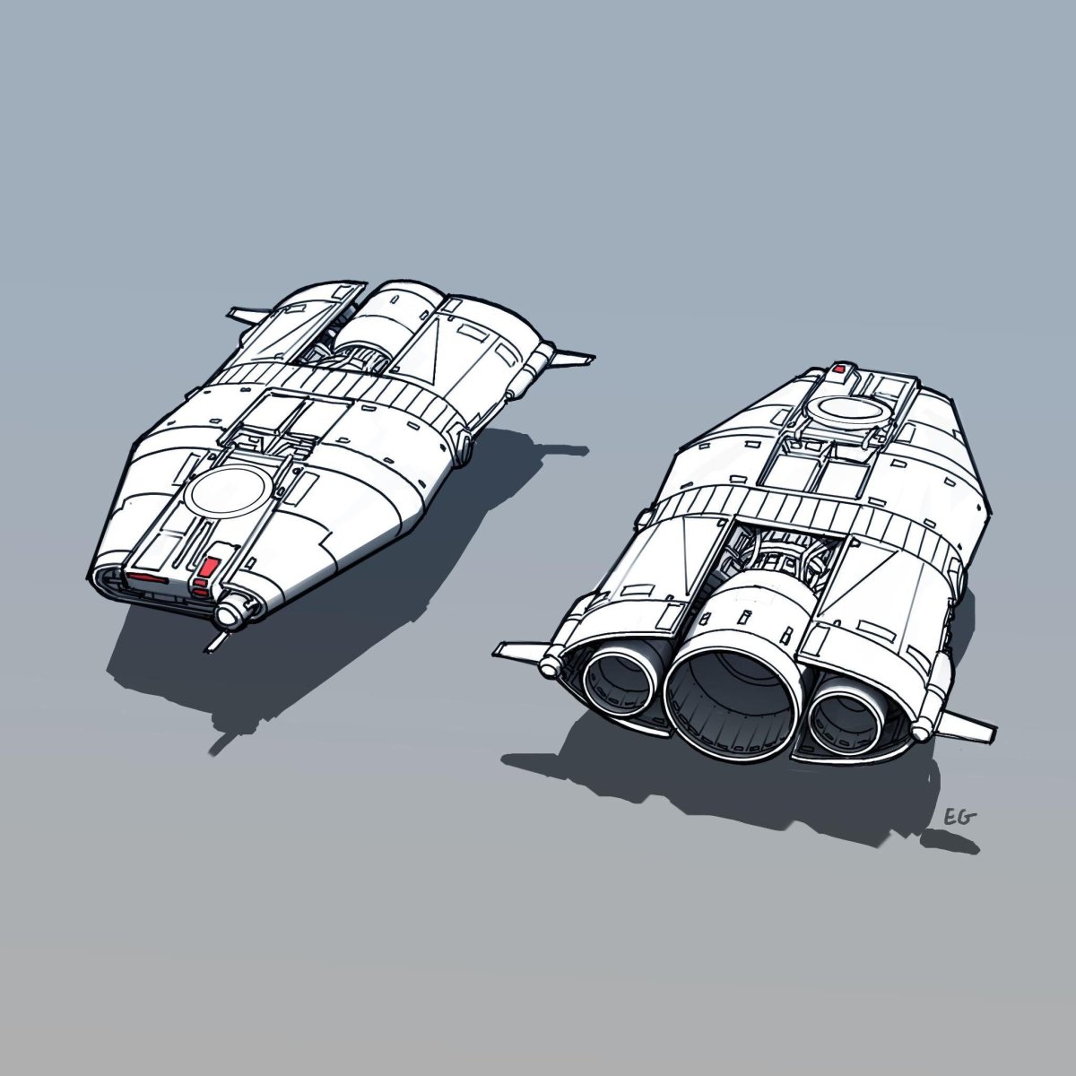 Художник Eric Geusz космические корабли