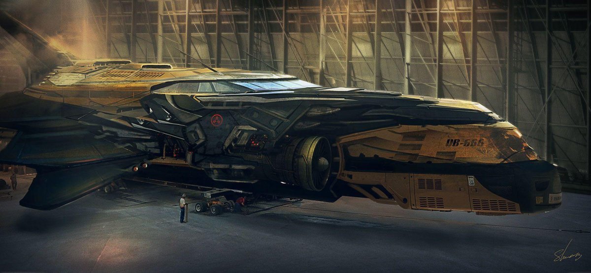 Sci Fi космический корабль транспортник