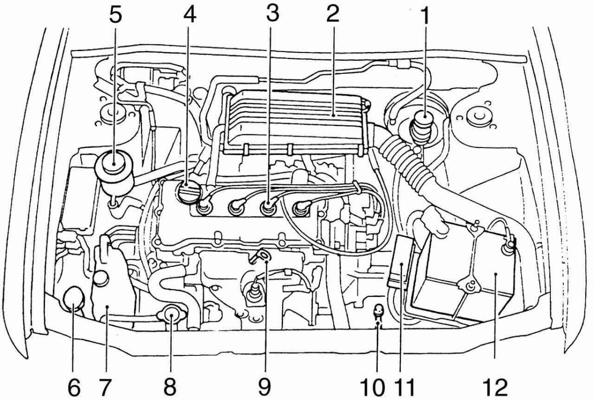 Схема двигателя Ниссан Альмера н16
