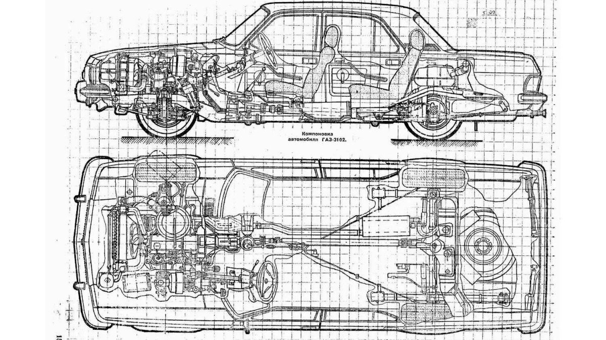 ГАЗ 3102 чертеж