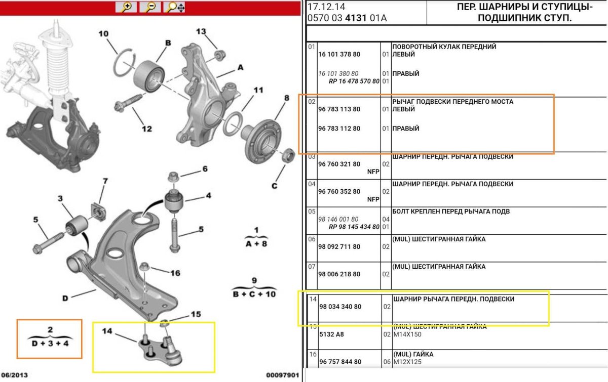 Передняя подвеска Ситроен с4 седан схема