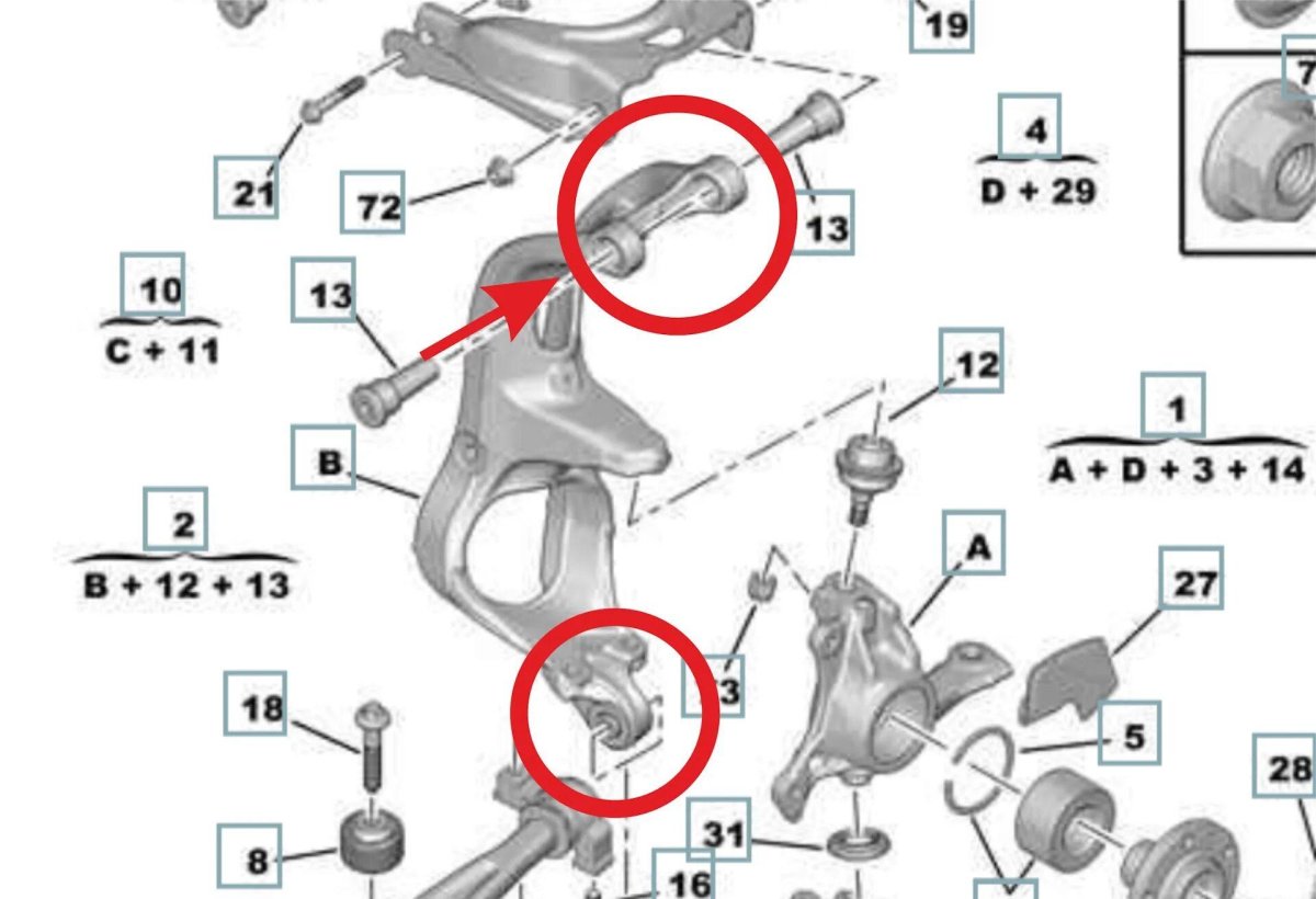 Рычаг передней подвески Пежо 508