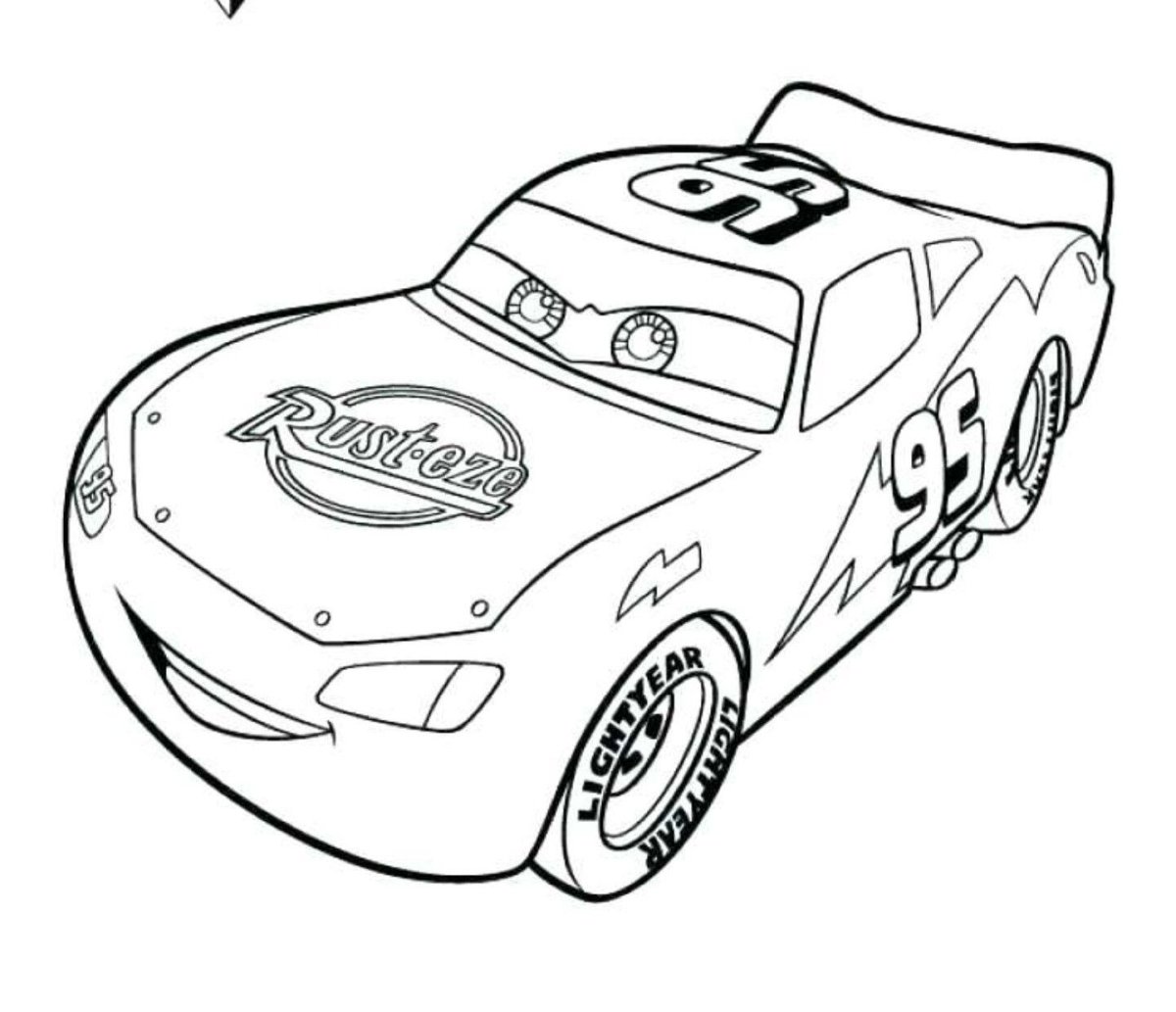 Машинка молния Маккуин раскраска