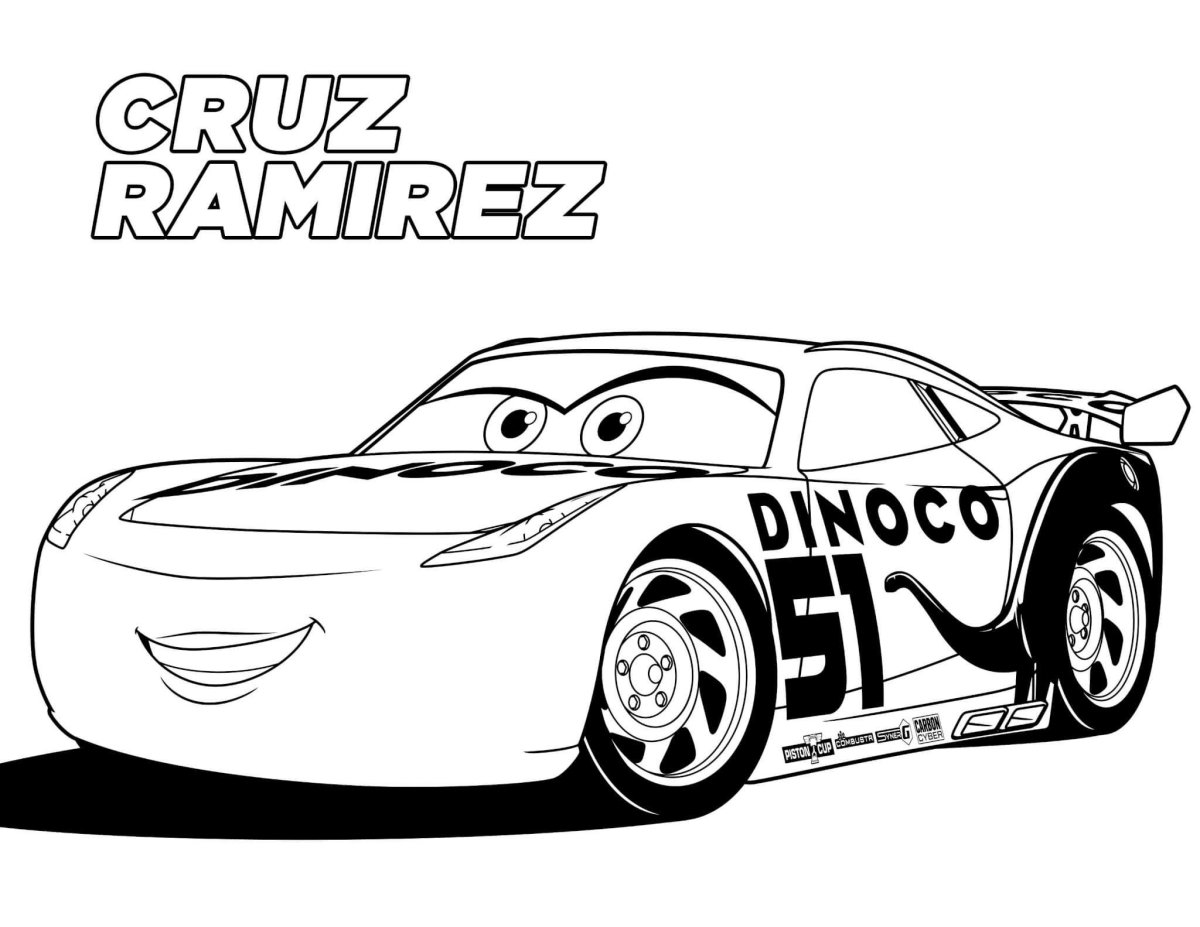 Раскраска Тачки 3 Крус Рамирес