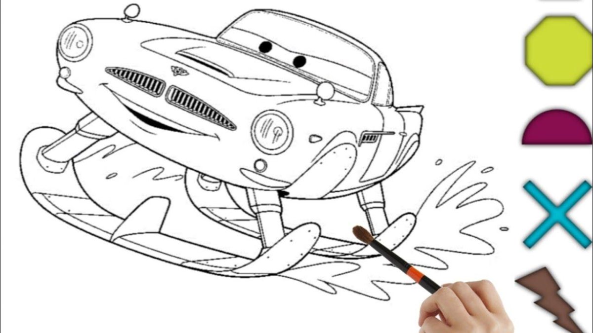 Раскраска Тачки 2 Финн Макмисл