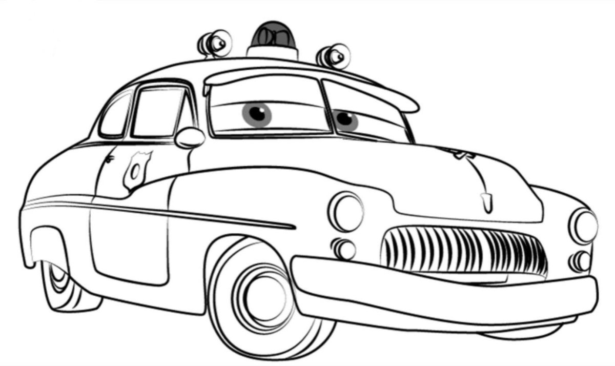 Раскраска Тачки док Хадсон