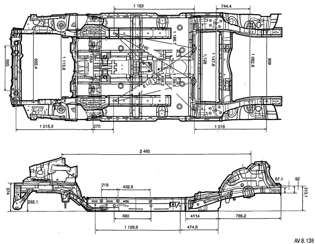 Геометрия кузова Нива 2121