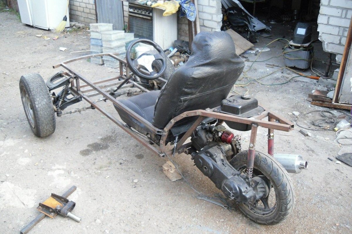 Трайк из скутера с двигателем 139qmb