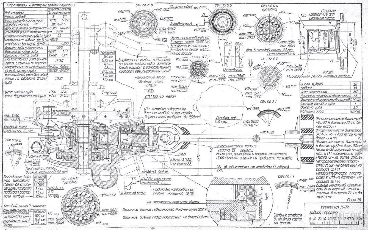 Мотоцикл м72 чертежи