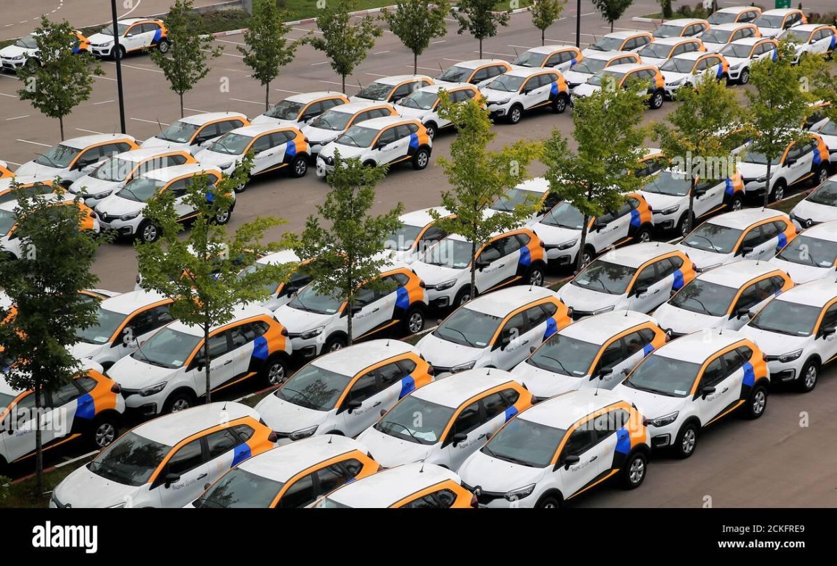 Стоянка каршеринга в Москве