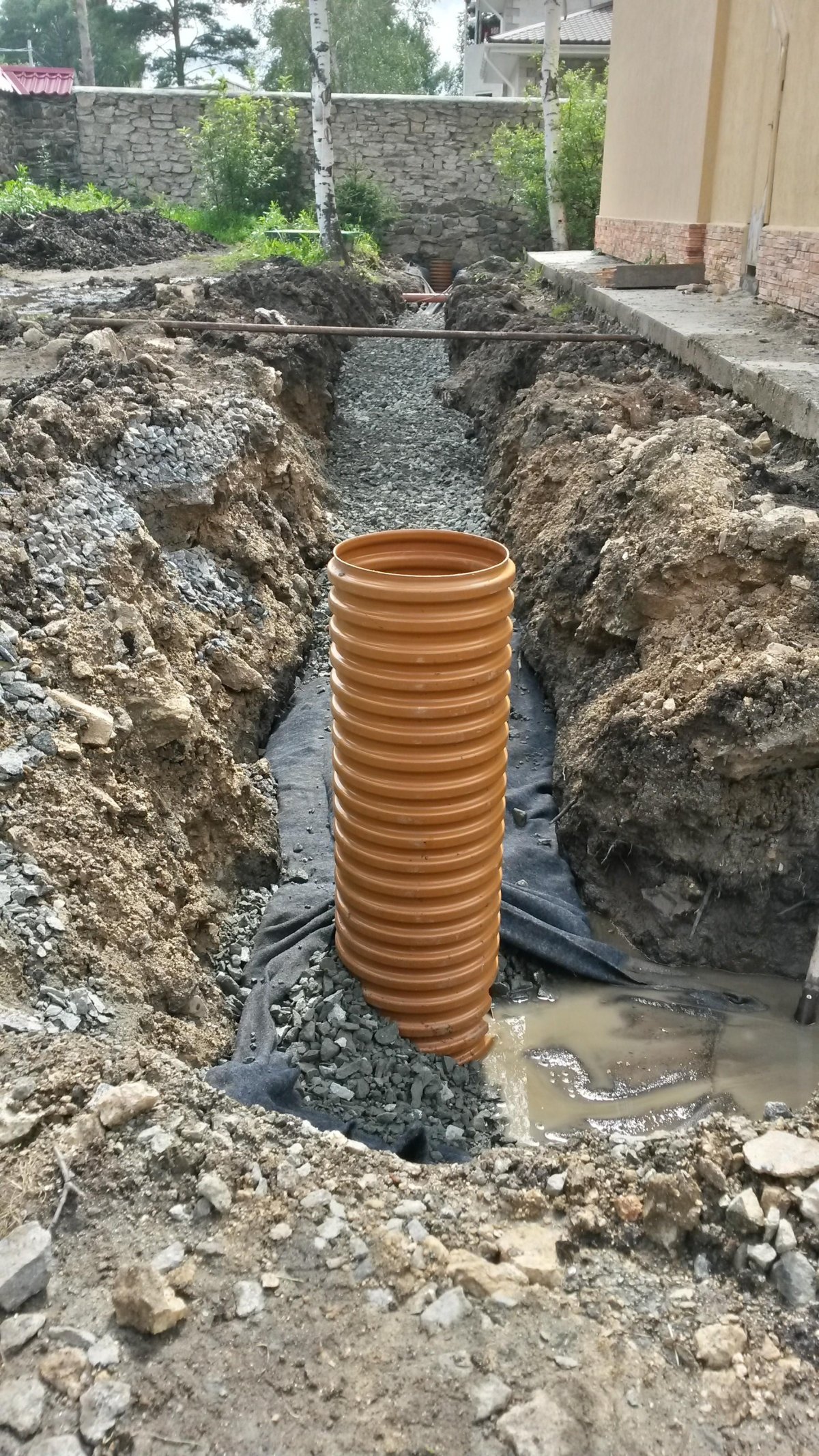 Монтаж дренажной системы