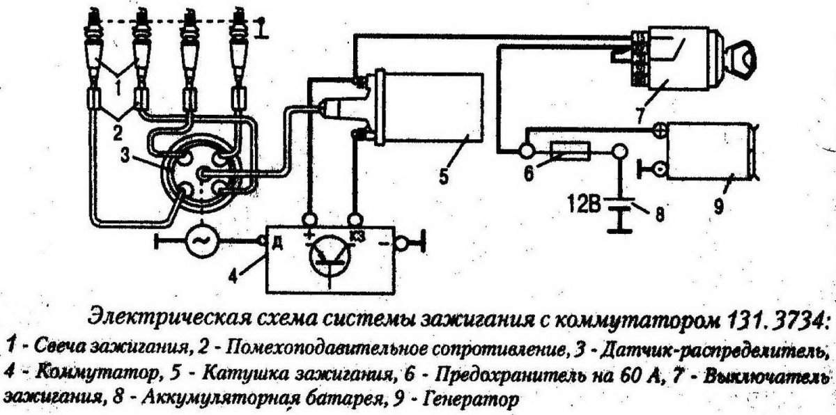 Контактная система зажигания ГАЗ 53 схема подключения