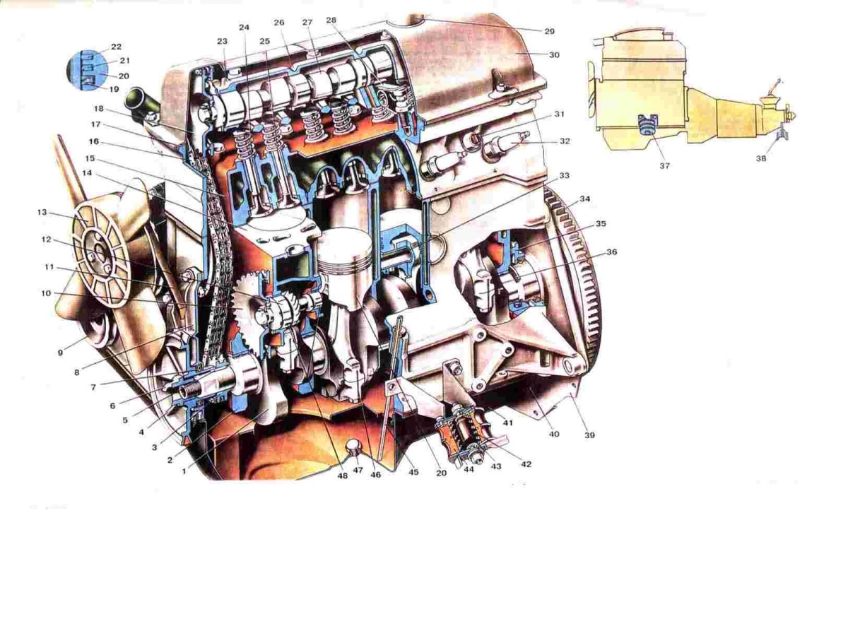 Строение двигателя ВАЗ 2101