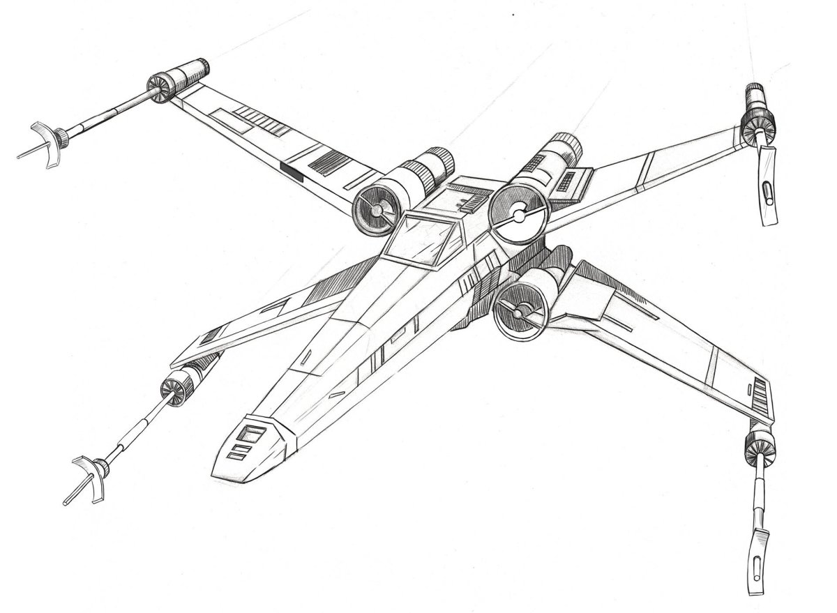 Раскраска Звездные войны истребитель
