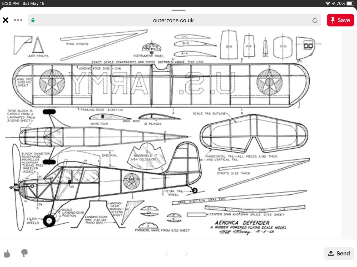 Пайпер каб самолет чертежи