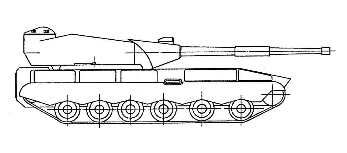 Танк в профиль рисунок