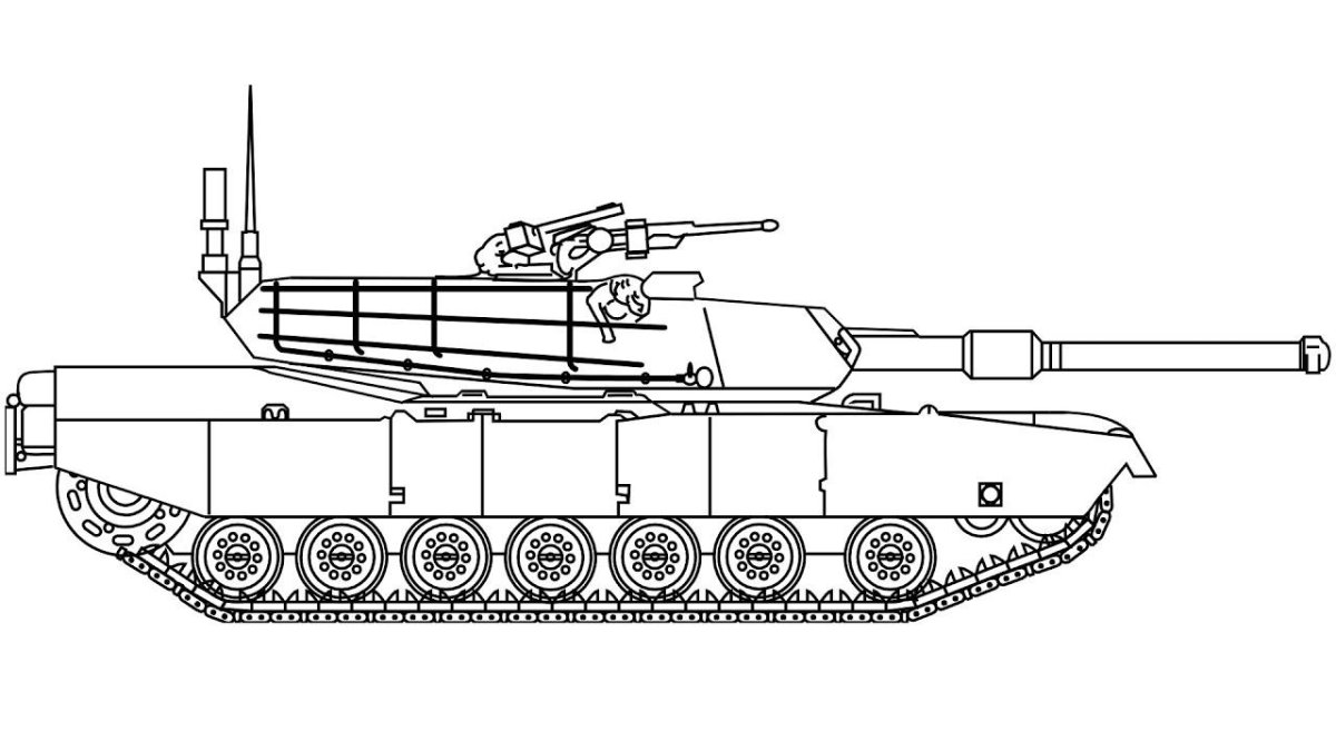 Танк м1 Абрамс сбоку