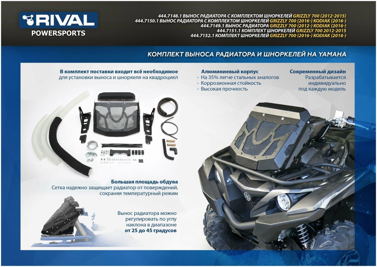 Вынос радиатора Yamaha Grizzly 700