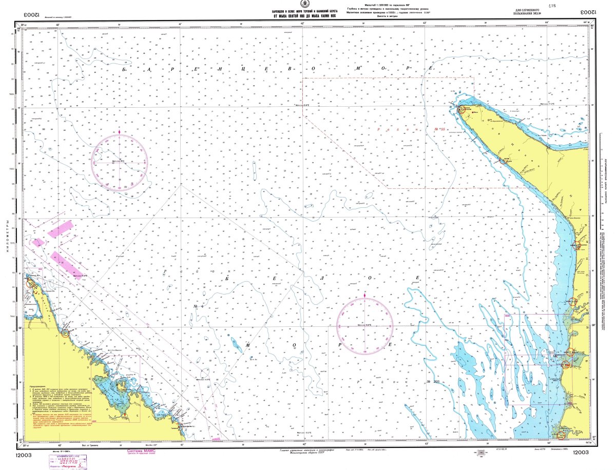 Навигационная карта Баренцева моря