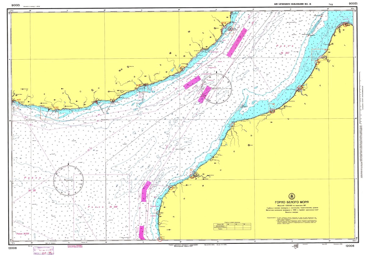 Морская навигационная карта белое море