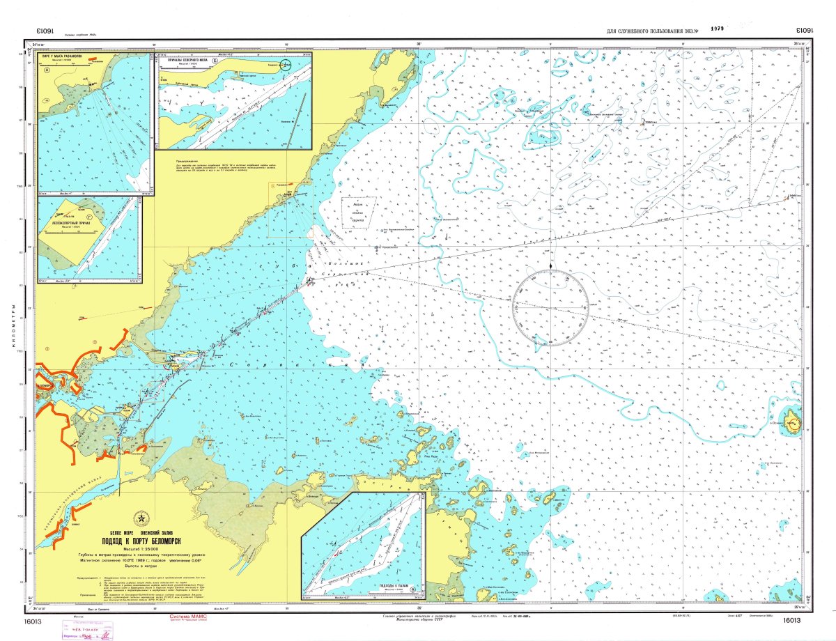 Морская навигационная карта белое море