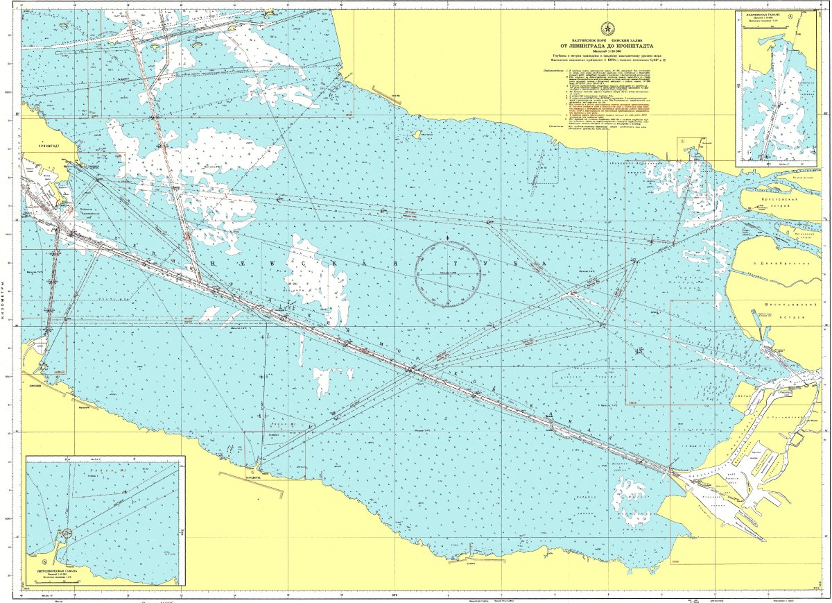 Карта глубин Невской губы в финском заливе