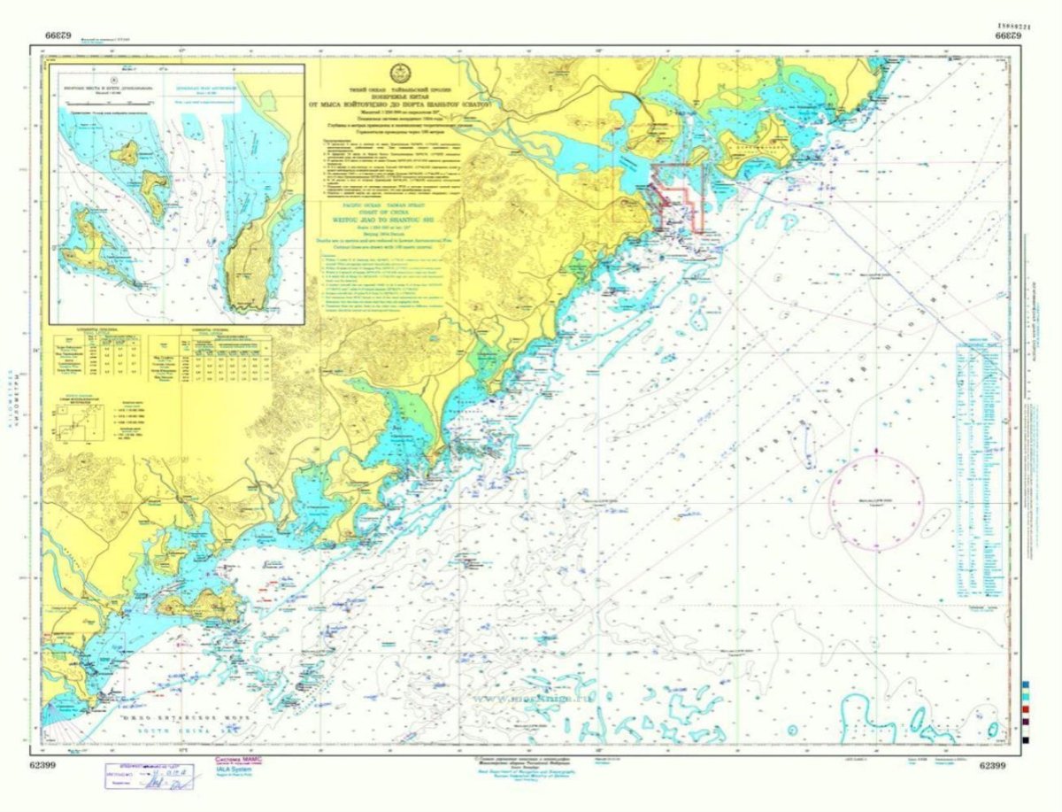 Морская навигационная карта залив Петра Великого