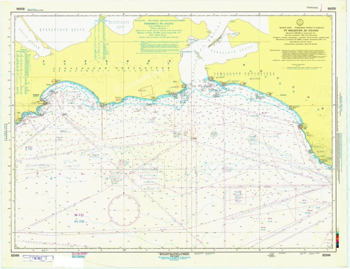 Морская навигационная карта черного моря