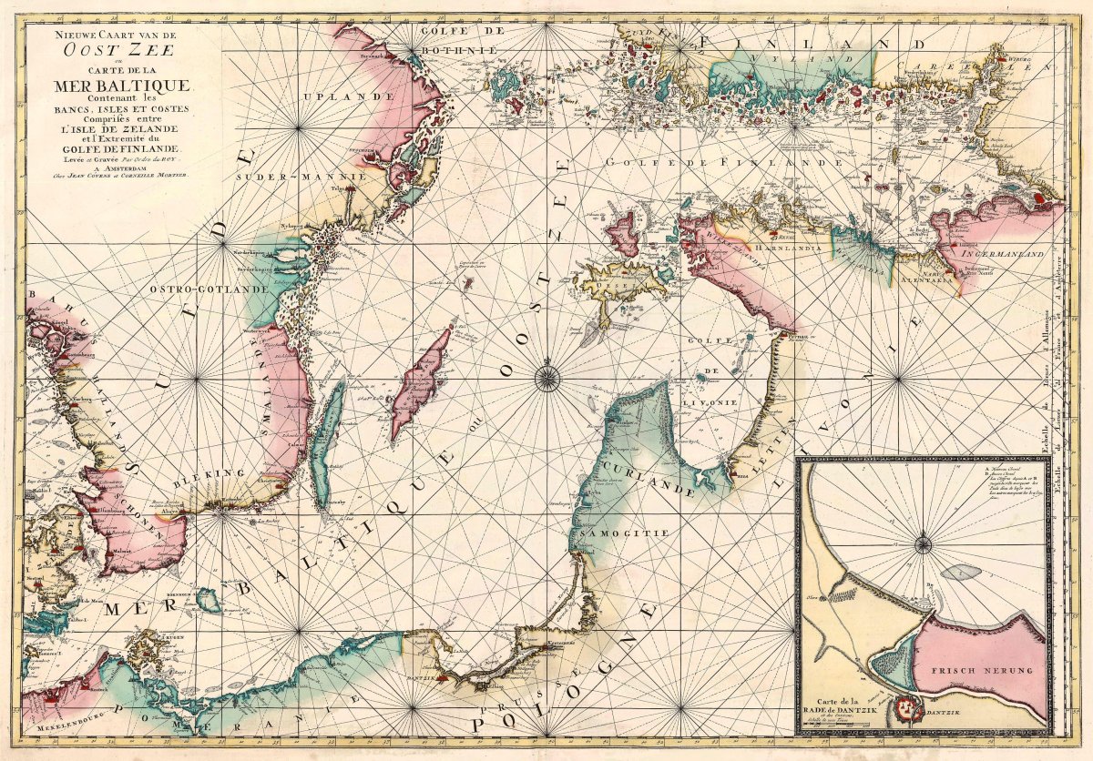 Морские карты Балтийского моря 18 века
