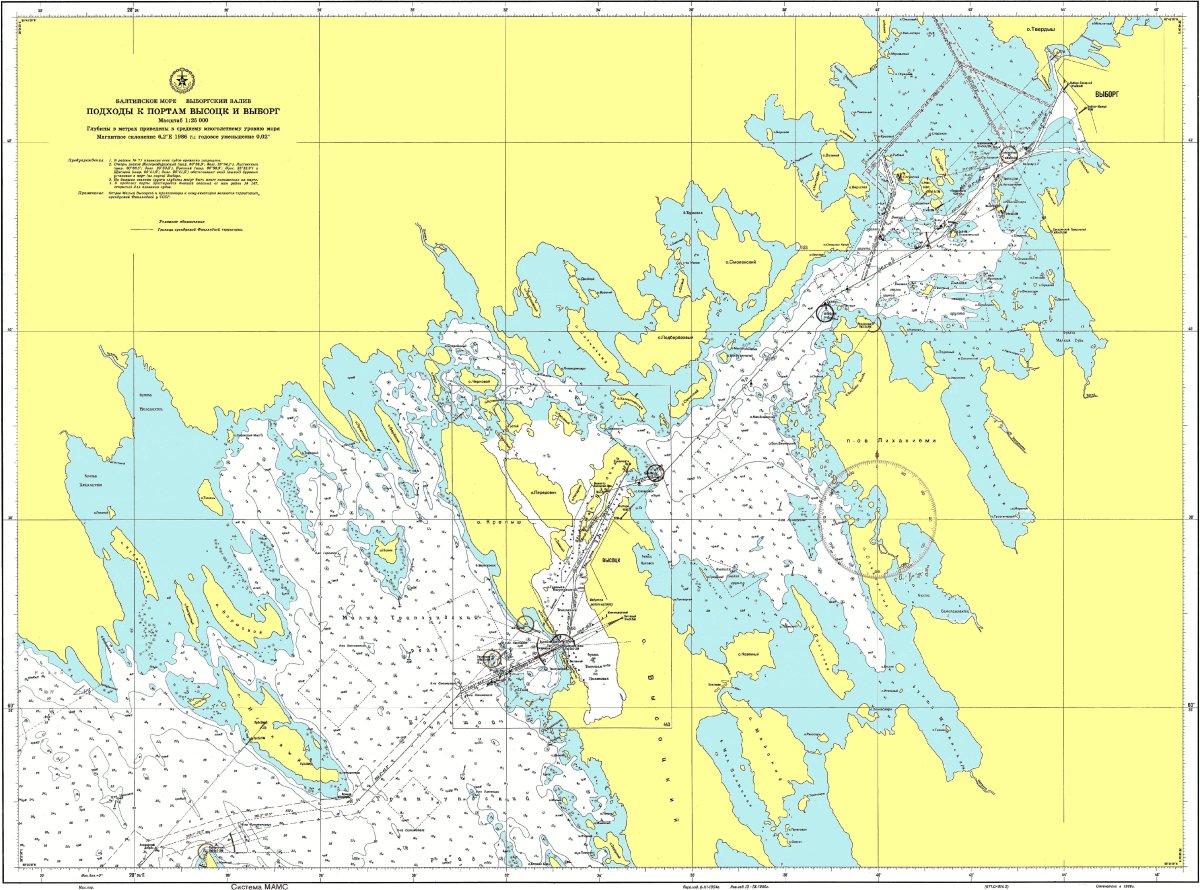 Карта глубин Выборгского залива