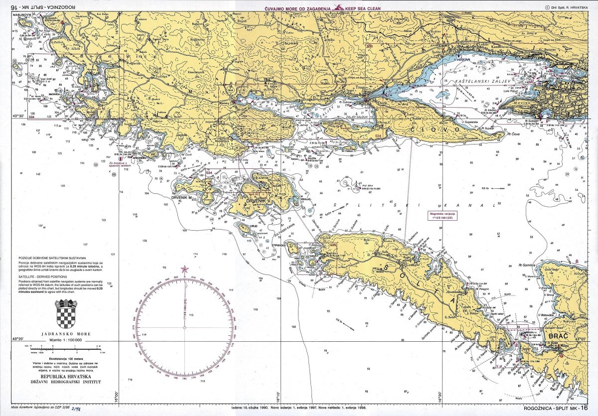 Карта глубин Адриатического моря