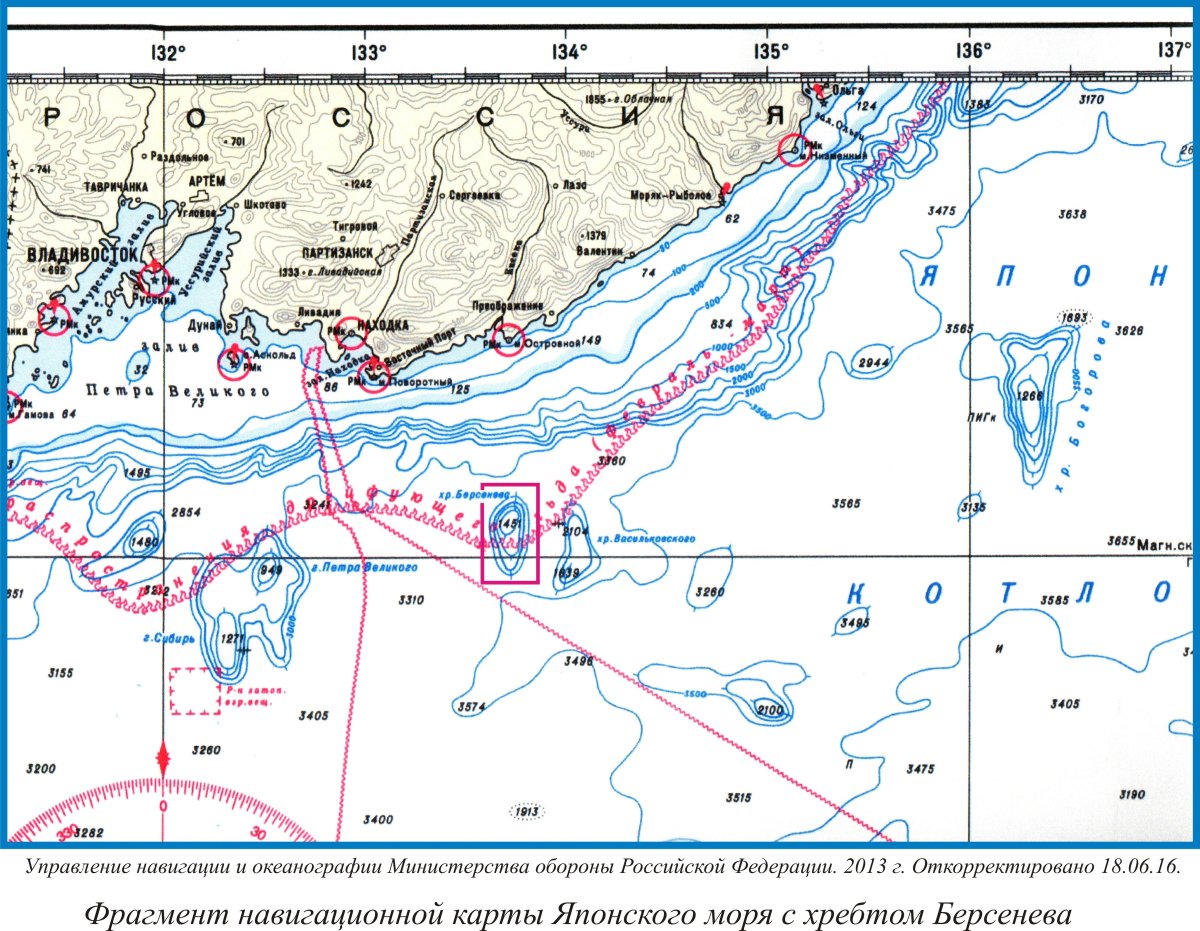 Морская карта японского моря