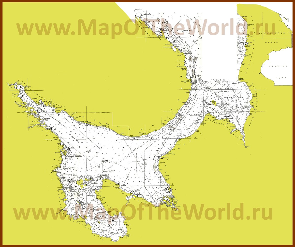 Морская навигационная карта белое море