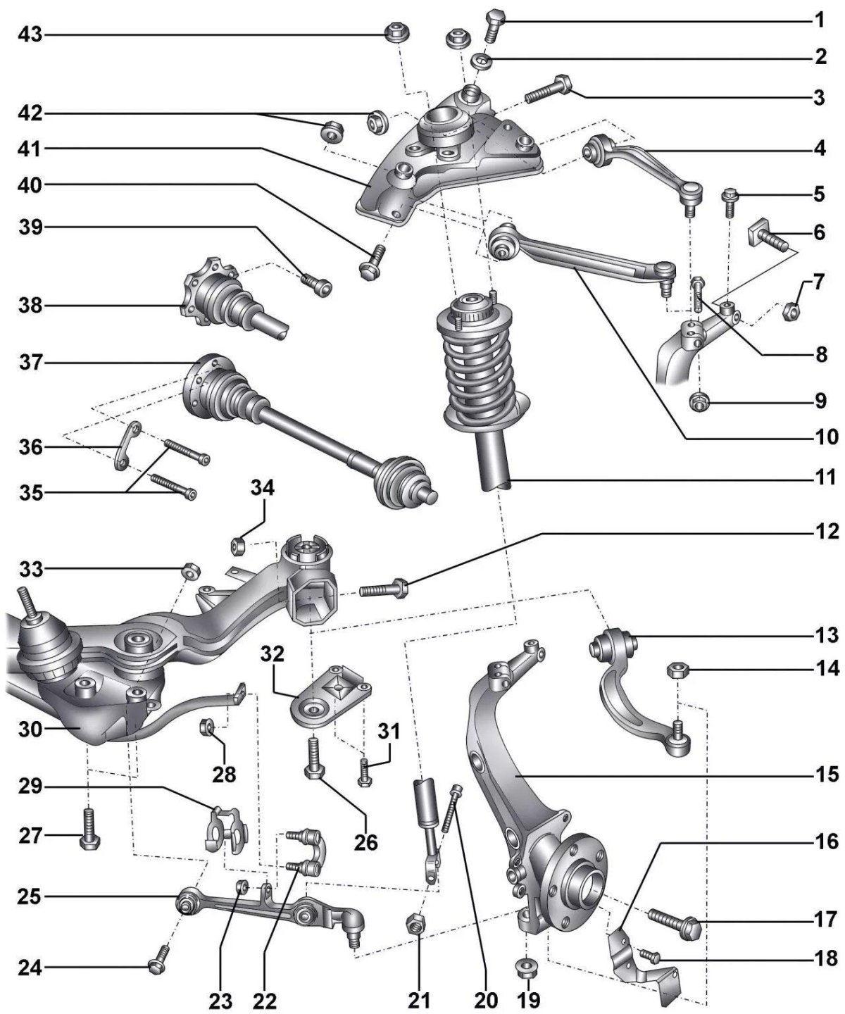 Передняя подвеска Ауди а6