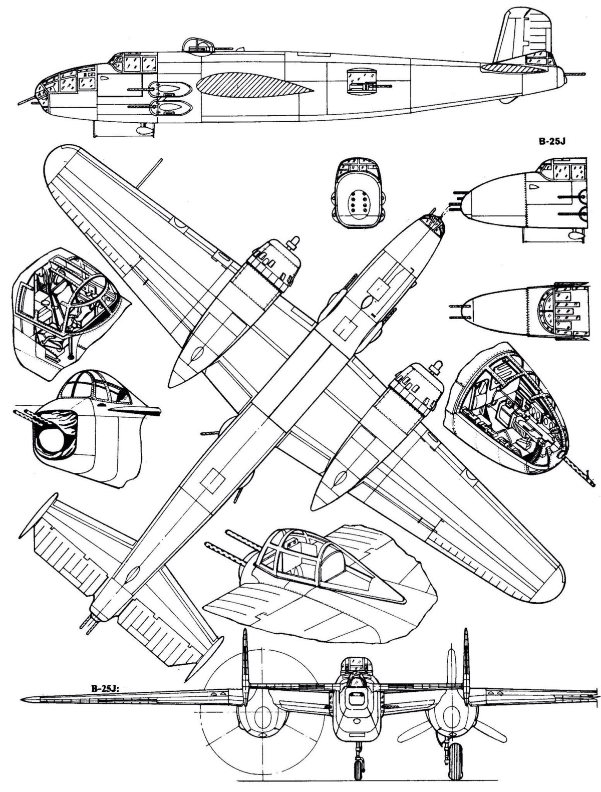 B-25j Mitchell чертежи