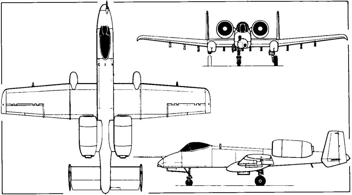 A10 Thunderbolt 2 чертеж