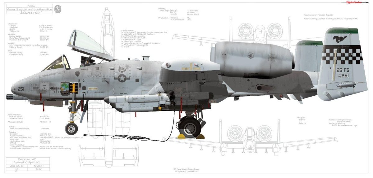A10 Thunderbolt 2 чертеж