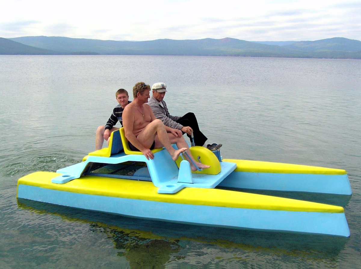 Педальный Водный велосипед катамаран апал