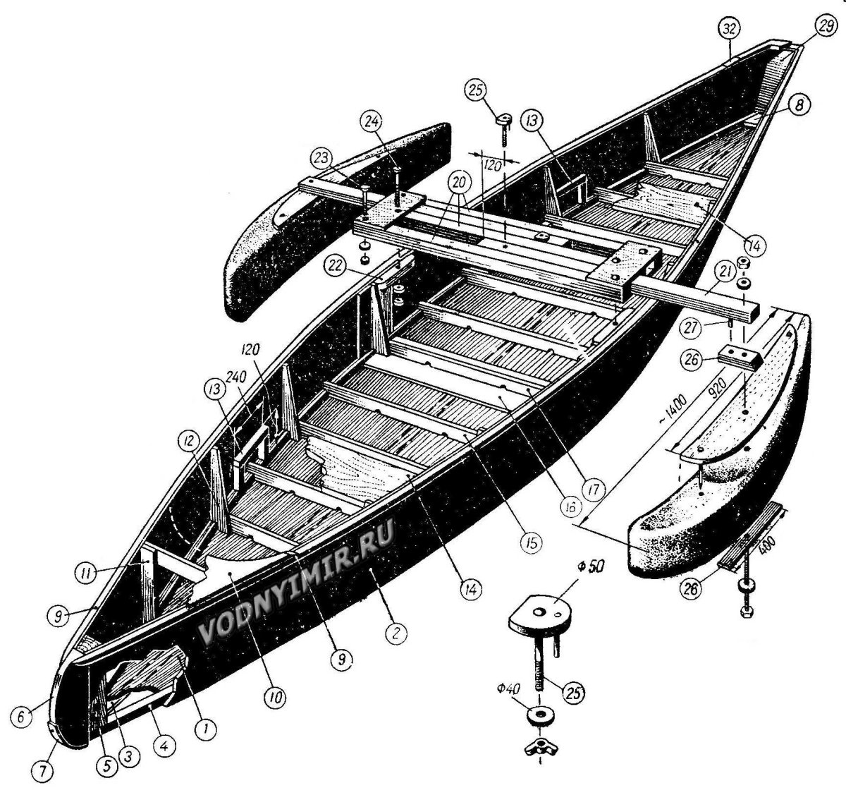 Лодка плоскодонка каноэ