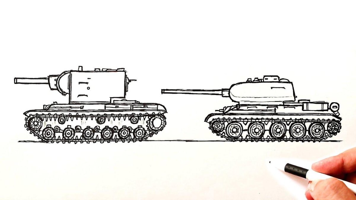 Нарисовать танк кв 2