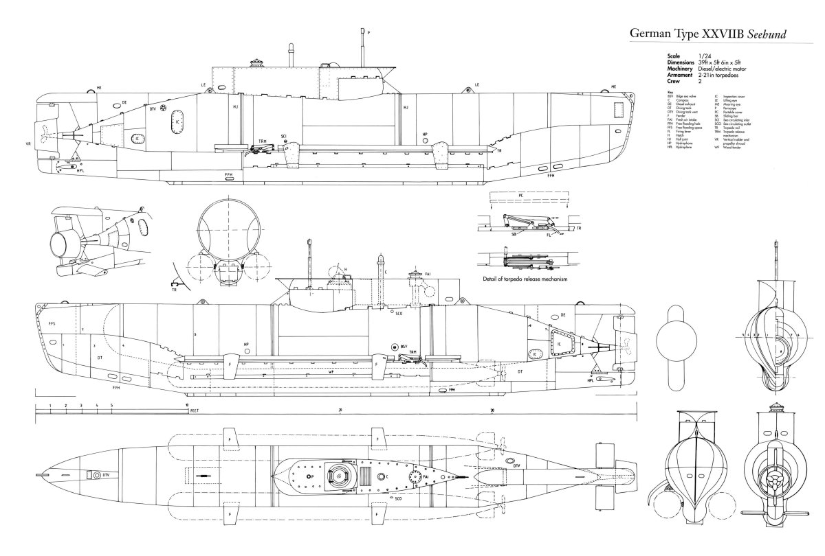 Тип XXVIIB “Seehund” чертежи