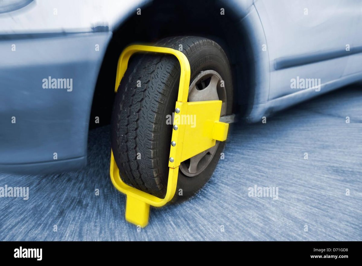 Блокировка колеса автомобиля