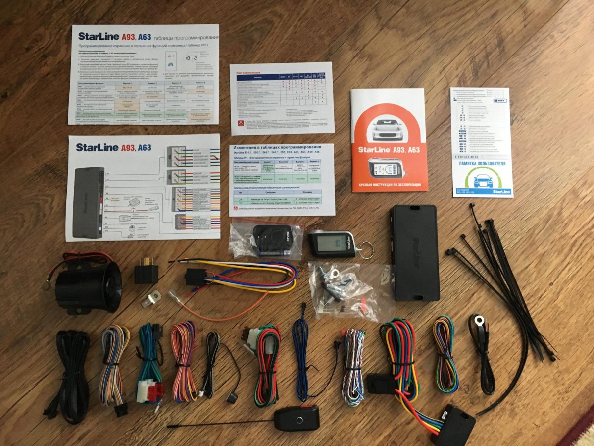 Сигнализация с автозапуском STARLINE a93 комплектация