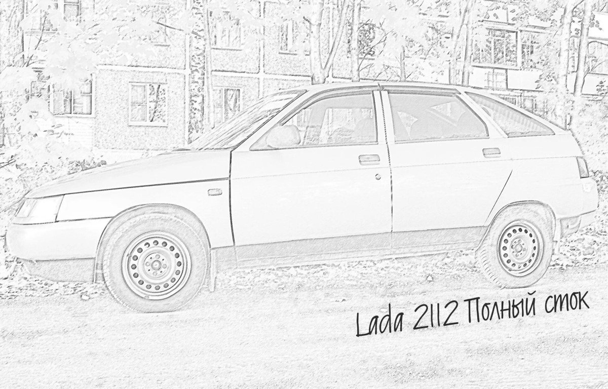 Лада ВАЗ 2112 раскраска