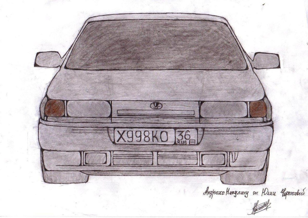 Лада 2114 карандашом сзади