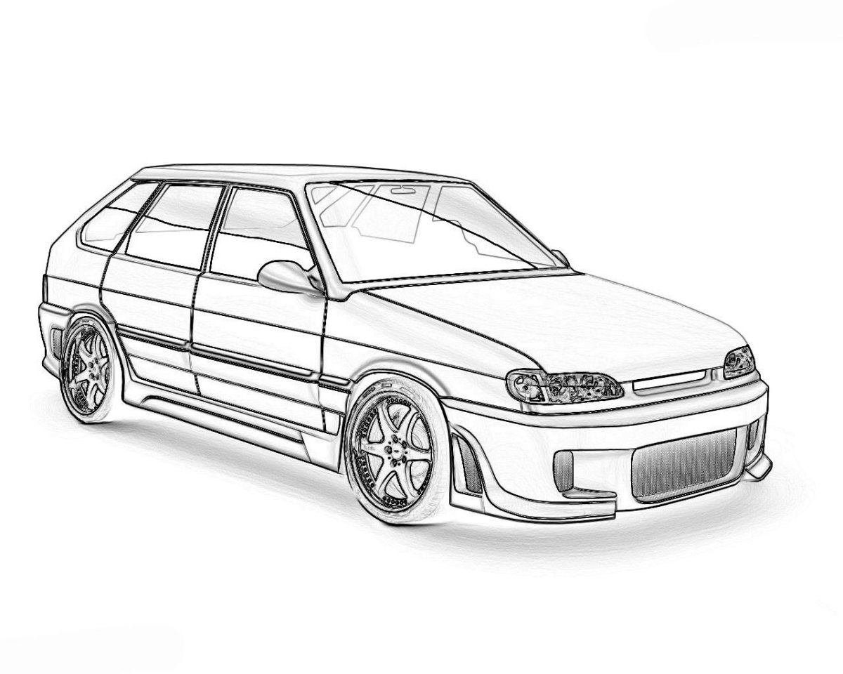 Разукрашки машины ВАЗ 2114