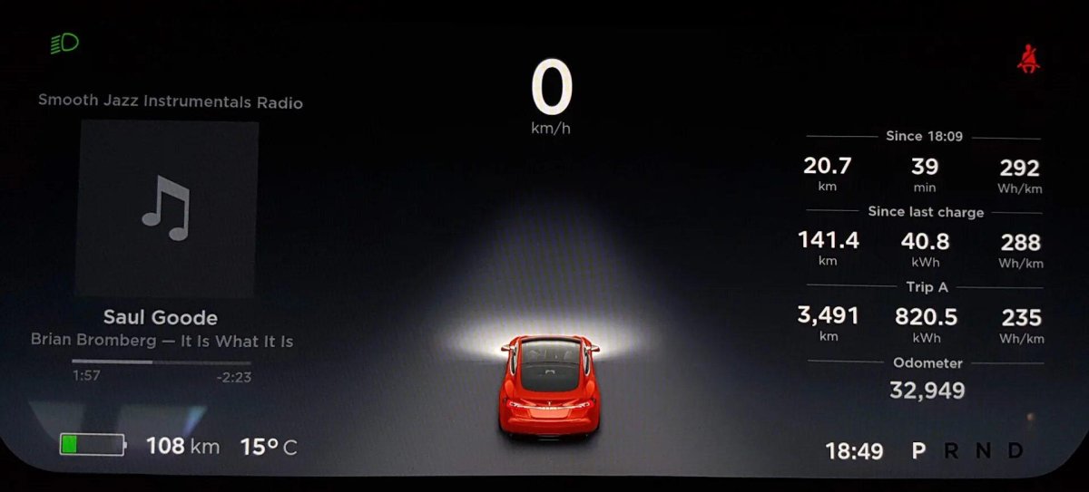 Тесла расход на 100