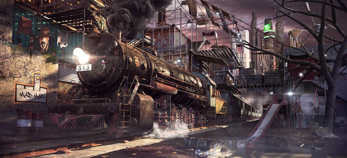 Стимпанк поезд