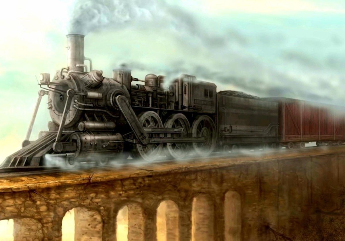 Бронепоезд дизельпанк арт