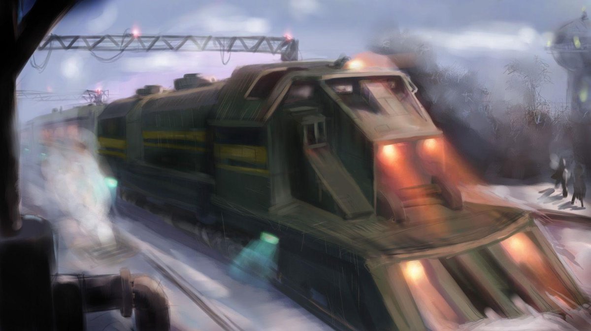Бронепоезд дизельпанк арт